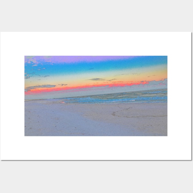 Pensacola Beach at sunrise, in a pastel look Wall Art by puravidavisions